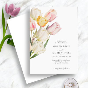 Invitation Mariage Élégant Tulipe