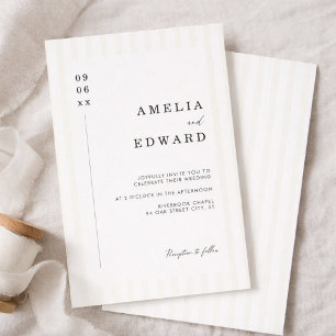 Invitation Mariage élégant typographie moderne minimal rayé