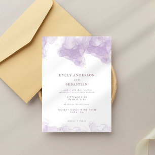 Invitation Mariage élégant violet blanc