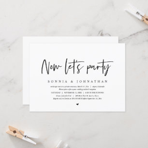 Invitation Mariage Elopement, Faisons la fête