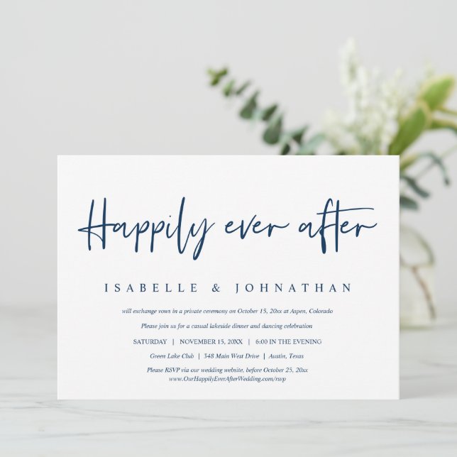 Invitation Mariage Élopement Fête de Mariage Casual Heureux à (Debout devant)