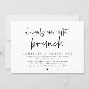 Invitation Mariage Elopement, Happy Ever après le brunch Invi