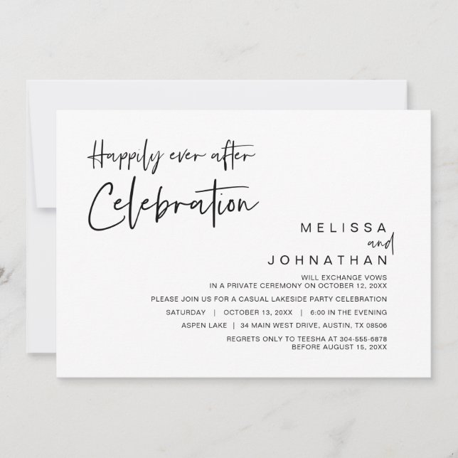 Invitation Mariage Elopement, Heureusement Jamais Après Céléb (Devant)