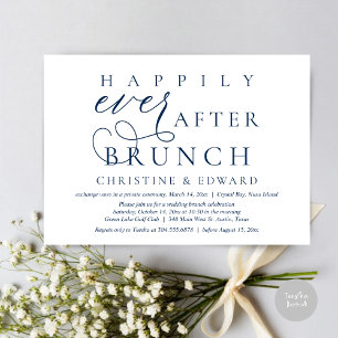Invitation Mariage Elopement, Heureux Jamais Après Brunch