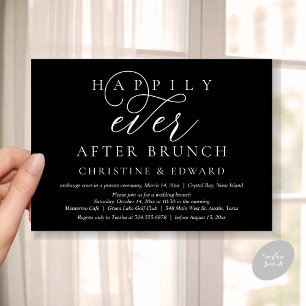 Invitation Mariage Elopement, Heureux Jamais Après Brunch