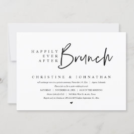 Invitation Mariage Elopement, Heureux Jamais Après Brunch