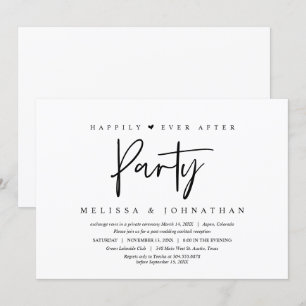 Invitation Mariage Elopement, Heureux toujours après la fête