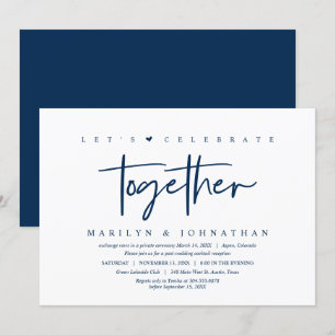 Invitation Mariage Elopement, Moderne, Faisons la fête avec n