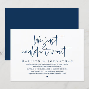 Invitation Mariage Elopement, Nous ne pouvions pas attendre