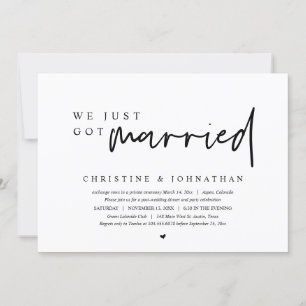 Invitation Mariage Elopement, On S'Est Marié