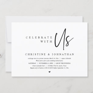 Invitation Mariage Elopement Party, Célébrez avec nous Invita
