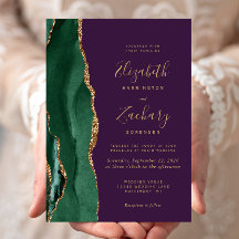 Mariage Émeraude Vert Or Agate Violet Chic