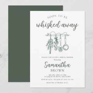 Invitation Mariage emporté par la brume de sauge verte