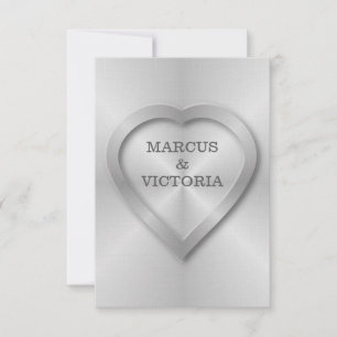 Invitation Mariage en acier inoxydable brossé