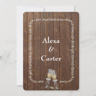 Invitation Mariage en Bois de Grange