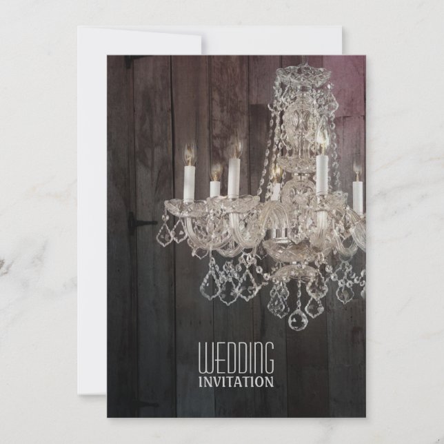 Invitation Mariage en bois de grange rustique (Devant)
