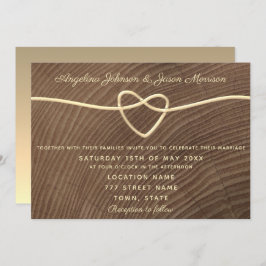Invitation Mariage en bois romantique