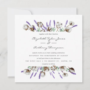 Invitation Mariage en coton lavande