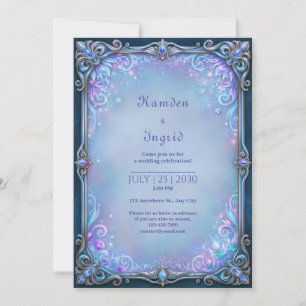 Invitation Mariage en cristal de lilas au clair de lune