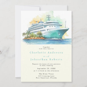 Invitation Mariage en croisière aquarelle