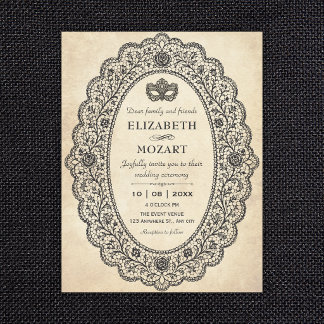 Invitation Mariage en dentelle vintage