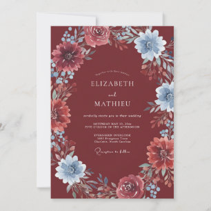Invitation Mariage en eucalyptus et renoncule d'acier de Bour