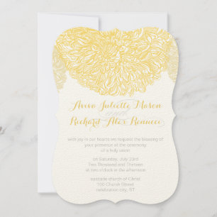Invitation Mariage en fleur Dahlia jaune Iris