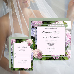 Invitation Mariage en fleurs d'été Hydrangea