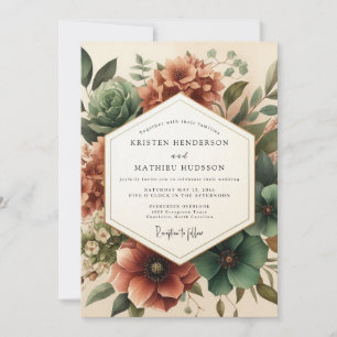 Invitation Mariage en forêt aux couleurs d'Amber Bloom