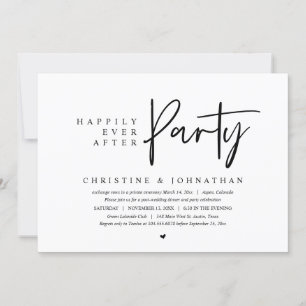 Invitation Mariage en fuite, fête de bonheur éternel