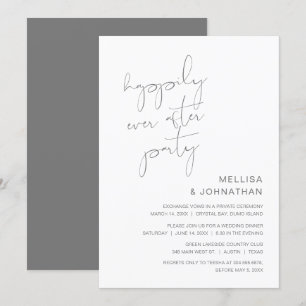 Invitation Mariage en fuite, fête de bonheur éternel