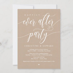 Invitation Mariage en fuite, fête de Pour toujours heureux, K