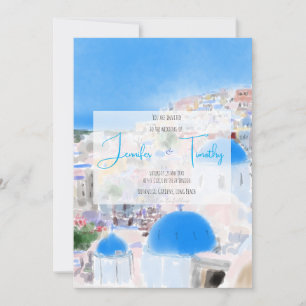 Invitation Mariage en Grèce île de Santorini Fia