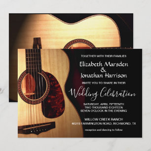 Invitation Mariage en lettres de main musicale moderne de