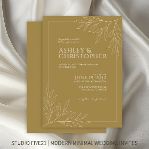 Invitation Mariage en ligne de la ligne de flottaison d'or mo