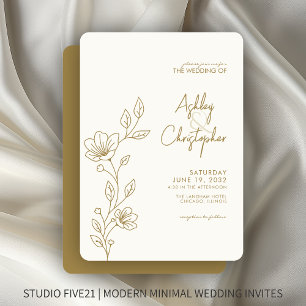 Invitation Mariage en ligne de la ligne de flottaison d'or mo