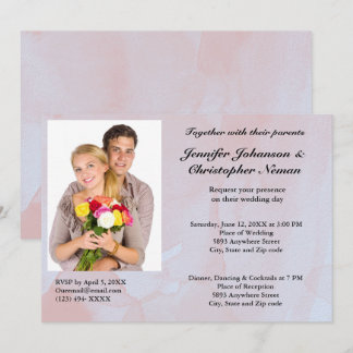 Invitation Mariage en marbre de fond de lavande photo personn
