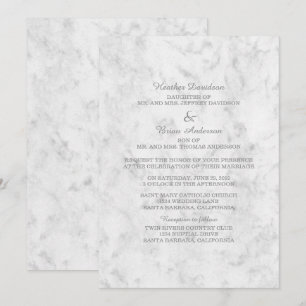 Invitation Mariage en marbre gris élégant Inviter