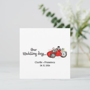 Invitation Mariage en moto et side-car 