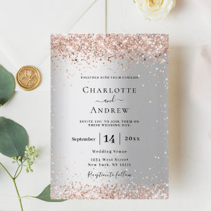 Invitation Mariage en or rose argent