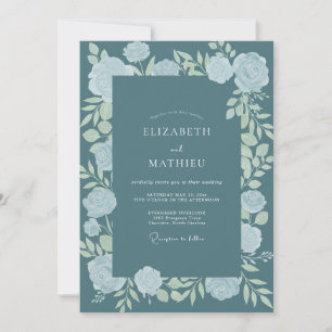 Invitation Mariage en Pétales d'Acier Ardoise