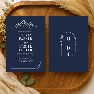 Invitation Mariage en plein air dans les montagnes rustiques 