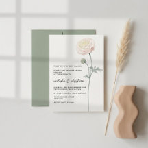 Mariage en porcelaine fine et renoncules vertes