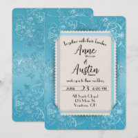 Mariage en relief turquoise avec coin fente