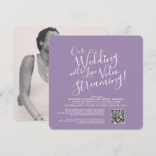 Invitation Mariage en streaming violet blanc