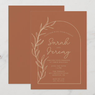 Invitation Mariage en terre cuite à arc de Bohême