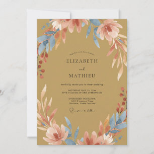 Invitation Mariage en terre cuite dorée peinte