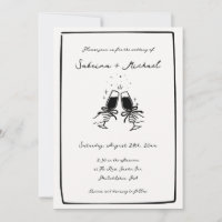Mariage en verre à main blanche et noir lunaire