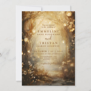 Invitation Mariage Enchanted Golden Forest