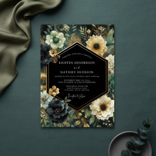 Invitation Mariage Enchantement Floral Sarcelle